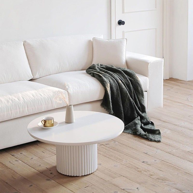 Contemporary Round Coffee Table with Solid Wood Top and Iron Pedestal Base Clearhalo 'Coffee & Accent Tables' 'Coffee Tables' 'coffee_tables' 'furn' 'furn_coffee_tables' 'Furniture' 'Living Room Furniture' 1200x1200_86dc75ce-74bb-4558-8cbf-c07f082d3a48