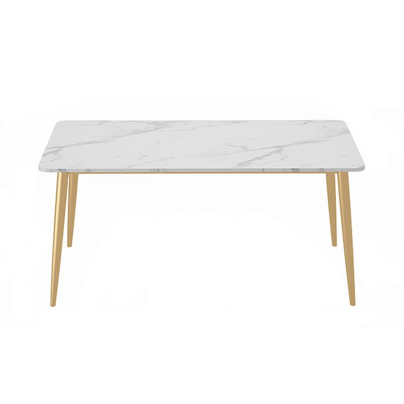 Rectangle 4 Legs Glam Dining Table White Fixed Table of Sintered Stone Clearhalo ' dining_table' 'Dining Tables & Seating' 'Dining Tables' 'furn' 'furn_dining_table' 'Furniture' 'furniture_dining_table' 'Kitchen & Dining Furniture' 'kitchen&dining_furn' 'kitchen' 'kitchen_dining_table' 1200x1200_86dc8905-4ec2-420a-80e2-2307b1a769fd