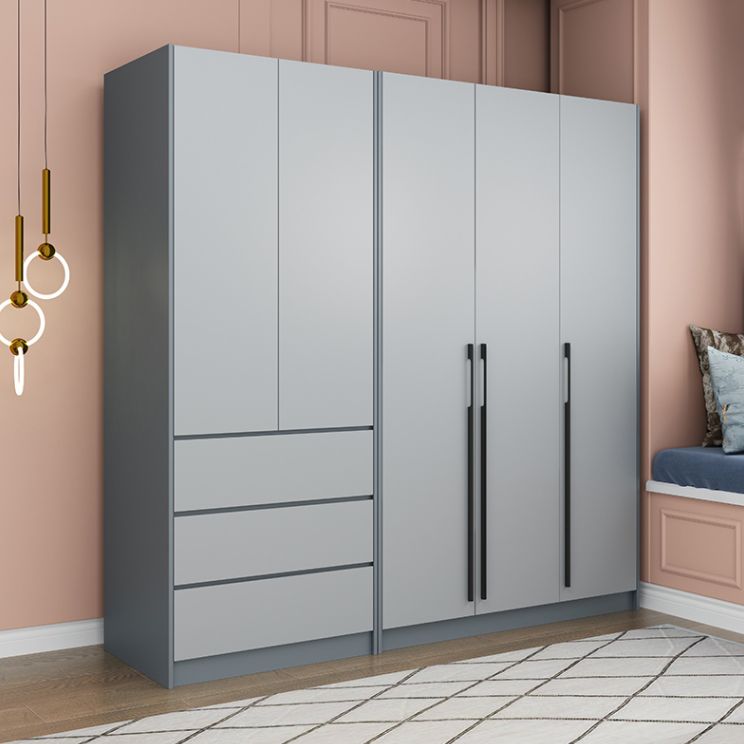 Graue Holzgarderobe Rettungshalle mit weichen Schubladen mit weicher Naher