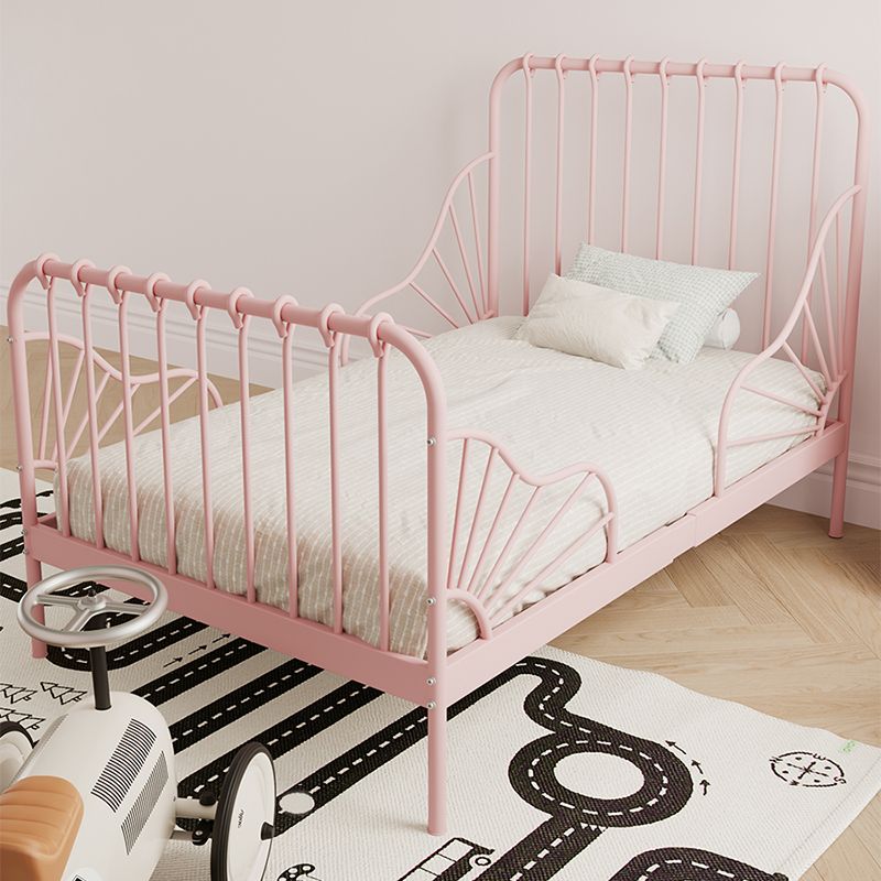 Glam Standard Bed Metal Open-Frame Bed with Rectangular Headboard