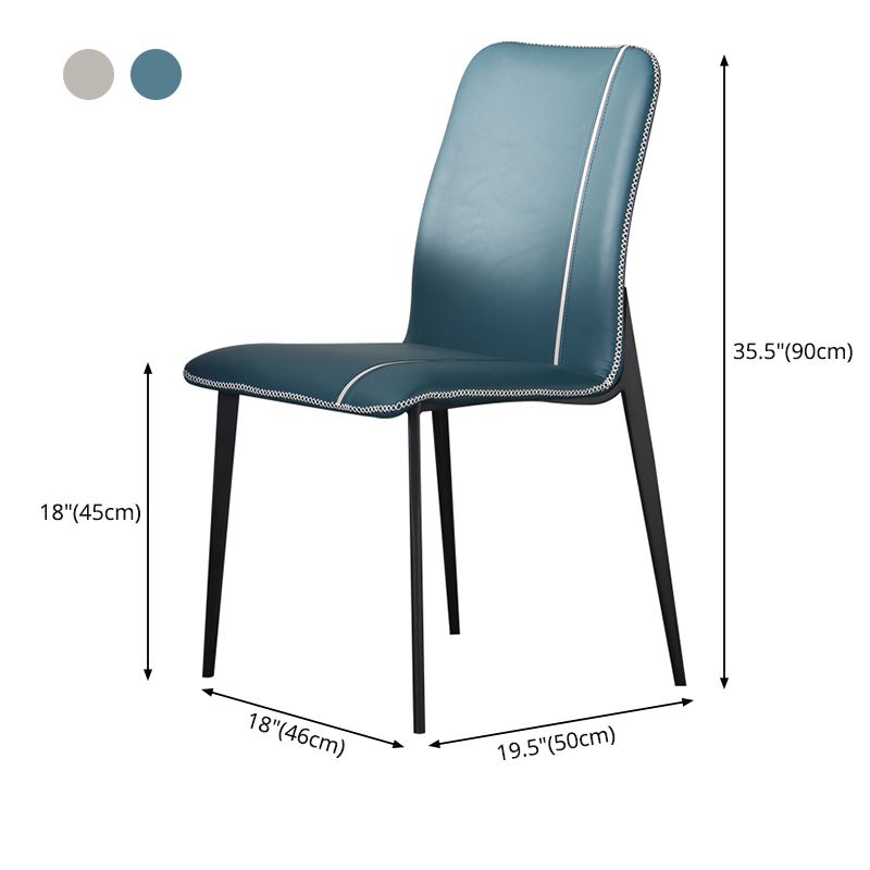 Scandinavian Style Solid Back Armless Dining Chairs Leather Upholstered Dining Chairs (Set of 2) Clearhalo ' kitchen&dining_furn' 'Dining Chairs' 'Dining Tables & Seating' 'dining_chair' 'furn' 'furn_dining_chair' 'Furniture' 'furniture_dining_chair' 'Kitchen & Dining Furniture' 'kitchen' 1200x1200_86dee5d8-b7f8-4186-afbb-4995b7f8c31a