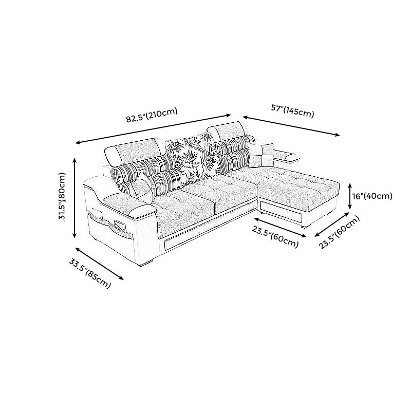 Sloped Arms L-Shape High Back Sofa 106.3"L x 57"W x 35.43"H Sectionals with Storage Clearhalo 'furn' 'furn_sectionals' 'Furniture' 'furniture_sectionals' 'kitchen' 'kitchen_sectionals' 'Living Room Furniture' 'Sectionals' 1200x1200_86df2730-5f9c-49c9-9e02-436b5383d2b1