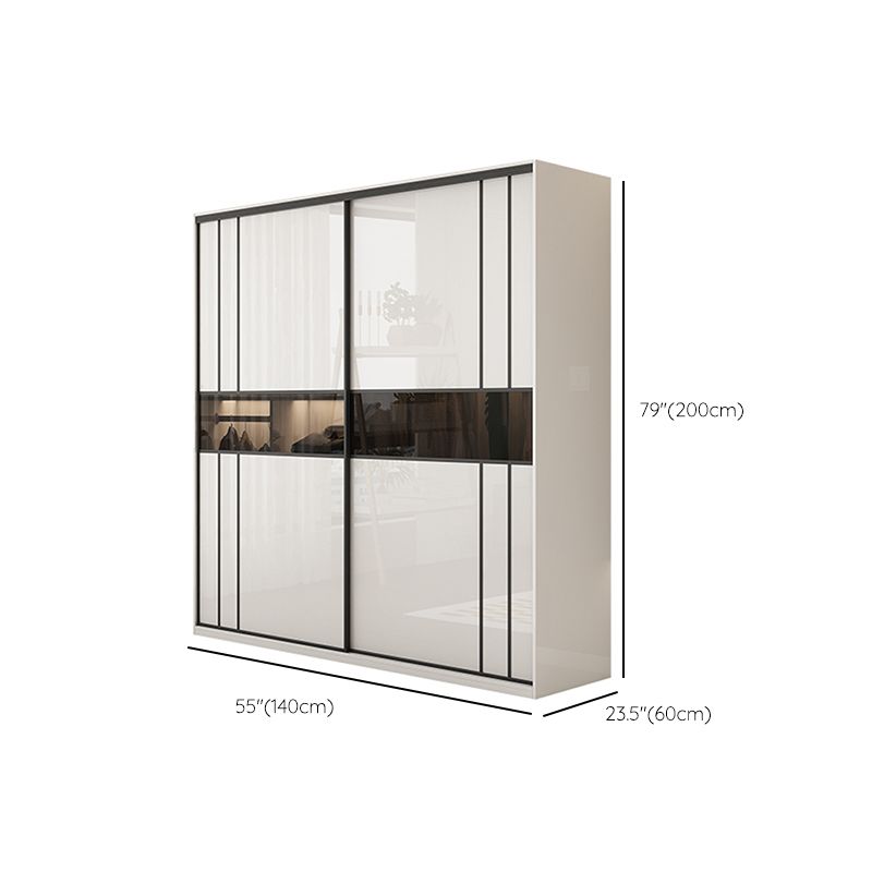 White Colour Wooden Wardrobe Cloth Rod Included Wardrobe Closet with Shelves Clearhalo 'Armoires & Wardrobes' 'armoires_wardrobes' 'Bedroom Furniture' 'furn' 'furn_armoires_wardrobes' 'Furniture' 1200x1200_86e039e2-bbe9-4c24-8ef7-63370d2d2b4a