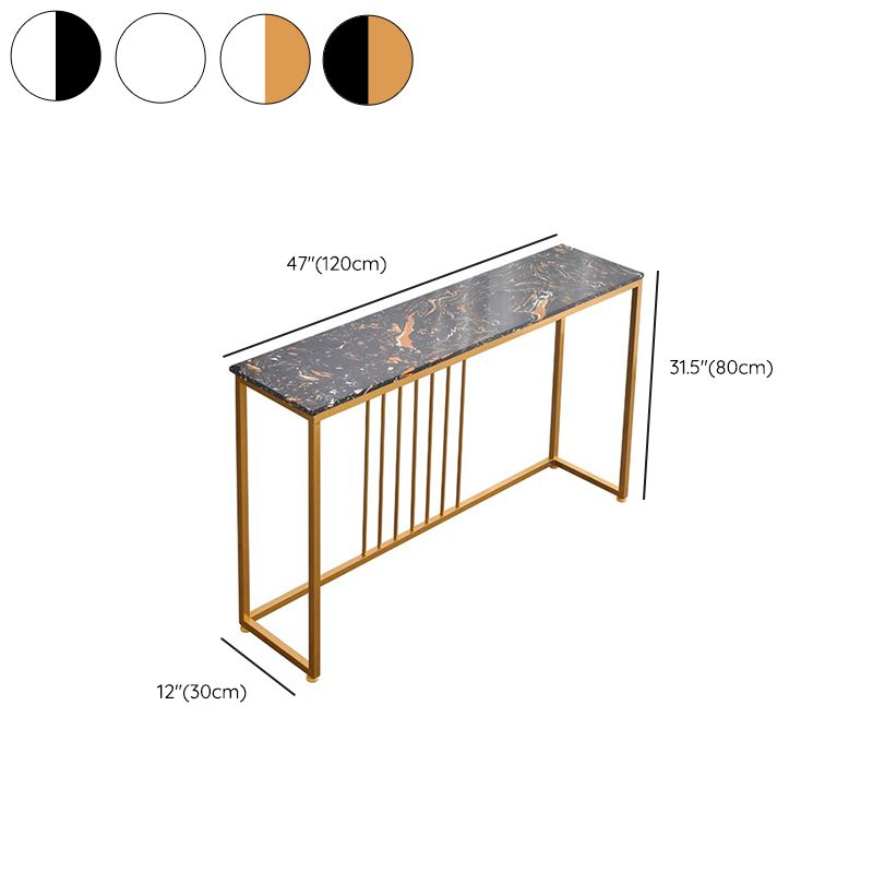 Glam Console Accent Table Antieke afwerking Bafe -consoletafel in marmer