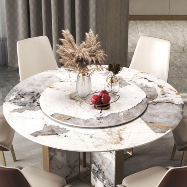 Round Dining Set 1/3/4/5/7 Pcs Stone Dining Table and Upholstered Chairs Clearhalo 'Dining Room Sets' 'Dining Tables & Seating' 'dining_room_set' 'furn' 'furn_dining_room_set' 'Furniture' 'Kitchen & Dining Furniture' 1200x1200_86e207e8-79d5-4abd-a007-8ab7a15b944c