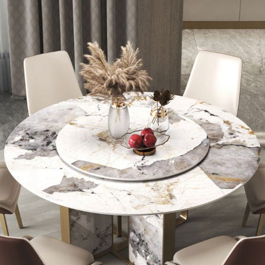 Round Dining Set 1/3/4/5/7 Pcs Stone Dining Table and Upholstered Chairs Clearhalo 'Dining Room Sets' 'Dining Tables & Seating' 'dining_room_set' 'furn' 'furn_dining_room_set' 'Furniture' 'Kitchen & Dining Furniture' 1200x1200_86e207e8-79d5-4abd-a007-8ab7a15b944c