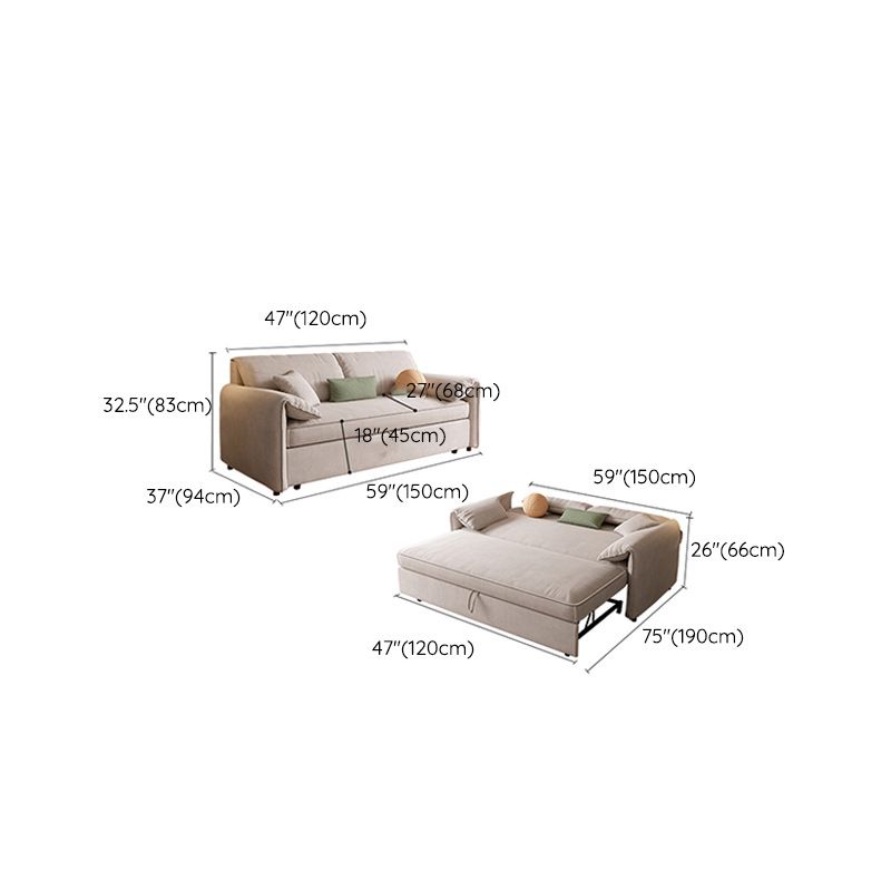 Sofá gris claro almohada de brazo cuadrado incluido sofá convertible