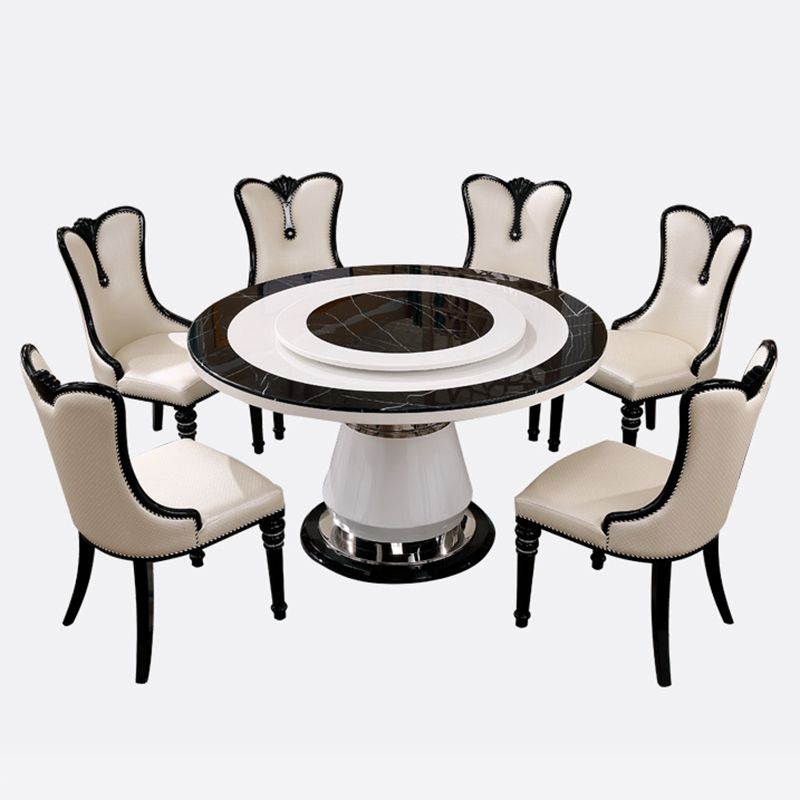 Victorian Style Round Dining Table Metal Pedestal Base Table for Dining Room Clearhalo ' dining_table' 'Dining Tables & Seating' 'Dining Tables' 'furn' 'furn_dining_table' 'Furniture' 'furniture_dining_table' 'Kitchen & Dining Furniture' 'kitchen&dining_furn' 'kitchen' 'kitchen_dining_table' 1200x1200_86e39e8b-d896-4eea-b3d3-d8754b126929