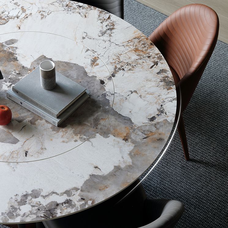 Modern Style Sintered Stone Top Dinette Set with Round Table Dining Furniture Set Clearhalo 'Dining Room Sets' 'Dining Tables & Seating' 'dining_room_set' 'furn' 'furn_dining_room_set' 'Furniture' 'furniture_dining_room_set' 'Kitchen & Dining Furniture' 'kitchen&dining_furn' 'kitchen' 1200x1200_86e61743-52eb-434c-9e01-2b3e66f8623d