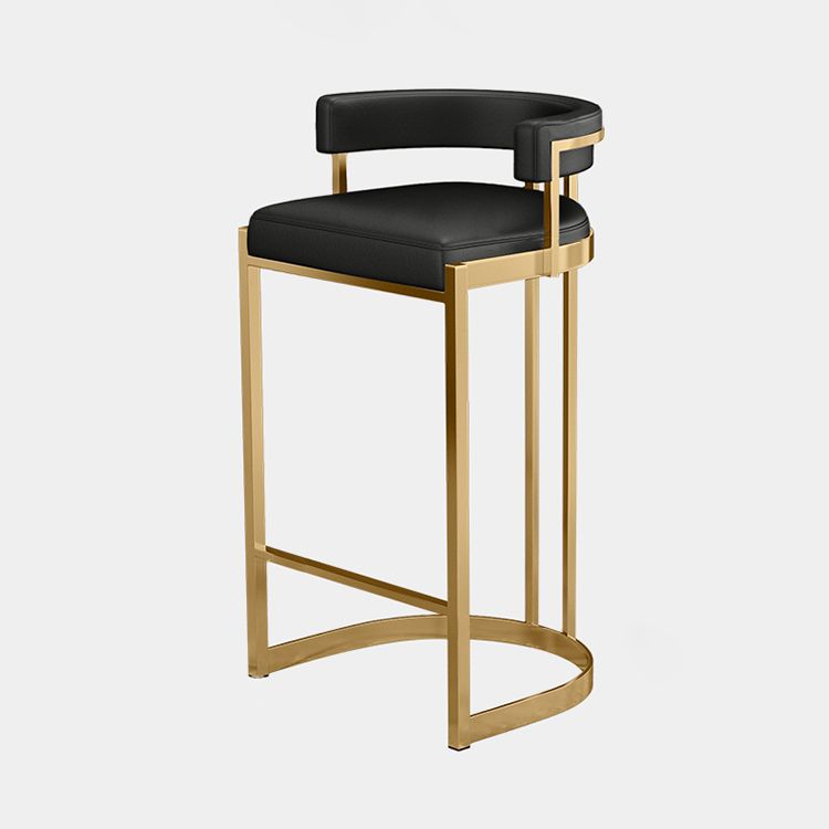Glam Footrest Low Back Barstool Matte Finish PU Leather Matte Finish Coffee Shop Stool Clearhalo 'Bar Furniture' 'Bar Stools' 'bar_stools' 'furn' 'furn_bar_stools' 'furniture_bar_stools' 'Kitchen & Dining Furniture' 'kitchen&dining_furn' 'kitchen' 'kitchen_furn' Furniture' 1200x1200_86e70610-69a2-4dca-8a64-a5710546fcf3