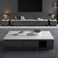 Modern Rectangle Coffee Table Set Espresso Wood Coffee Table with Drawers