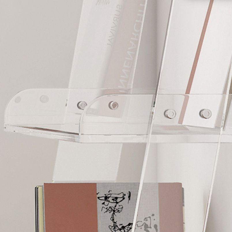 Ladder Open Back Bookshelf Acrylic Scandinavian Bookcase with Shelves