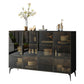 Stile sideboard in vetro moderno in stile sala da pranzo 36,6 "h buffet server in nero