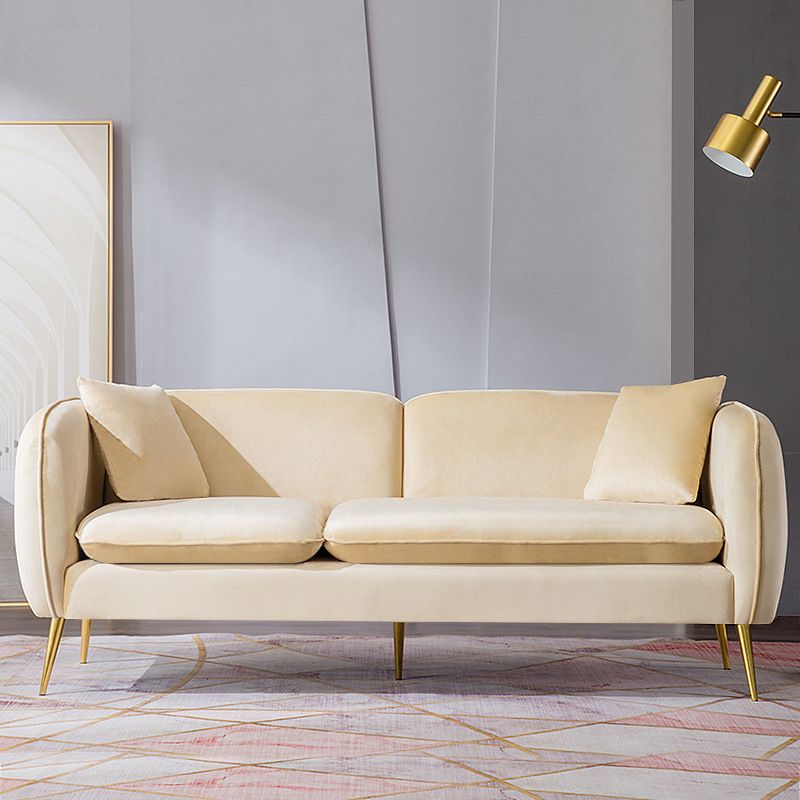 Contemporary Standard Square Arm Living Room Stationary Cotton Seating