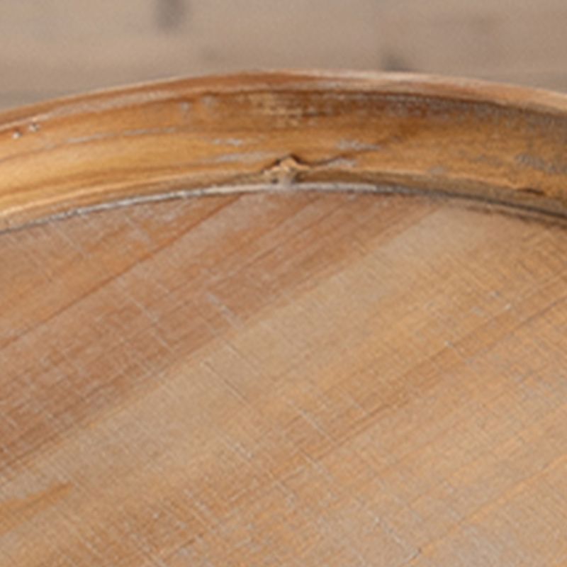 Table basse ronde en bois vieilli, table de cocktail sur pied en métal