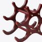 Mid-Century Modern Wine Bottle Rack Tabletop Solid Wood Bottle Holder in Torched Brown