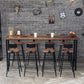 Wood Cocktail Bar Table with Rectangle Table Top Black Trestle Table - 41.3" H Clearhalo 'Bar Furniture' 'Bar Tables' 'bar_tables' 'furn' 'furn_bar_tables' 'Furniture' 'furniture_bar_tables' 'Kitchen & Dining Furniture' 1200x1200_86ed0175-b8ea-4c10-8878-10e250a3436c