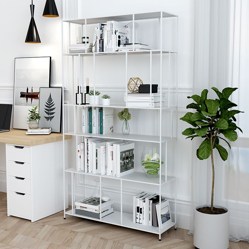 Industrial Style Metal Bookshelf 5-shelf Open Shelf Bookcase for Home Clearhalo 'Bookcases' 'furn' 'furn_bookcases' 'Furniture' 'furniture_bookcases' 'kitchen' 'kitchen_bookcases' 'Living Room Furniture' 'Office Furniture' 1200x1200_86ef20de-5c86-4230-ae61-72a751e1a591