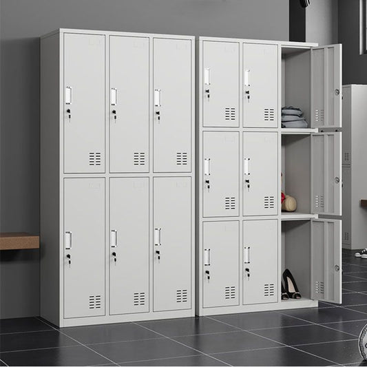 Contemporary Style Wardrobe Armoire Metal Non-Hanging Armoire with Locks
