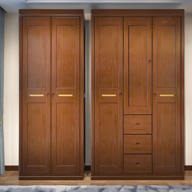 Rubberwood Wardrobe Armoire Traditional Wardrobe Cabinet for Home