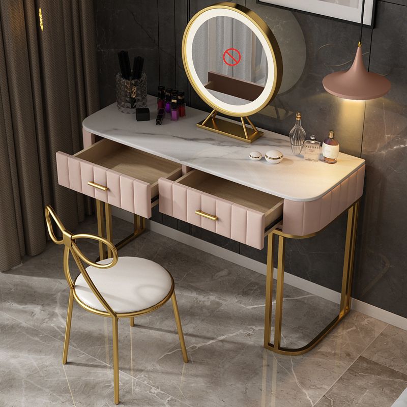 Vanity di trucco con cassetti in marmo glam camera da letto doppi cassetti