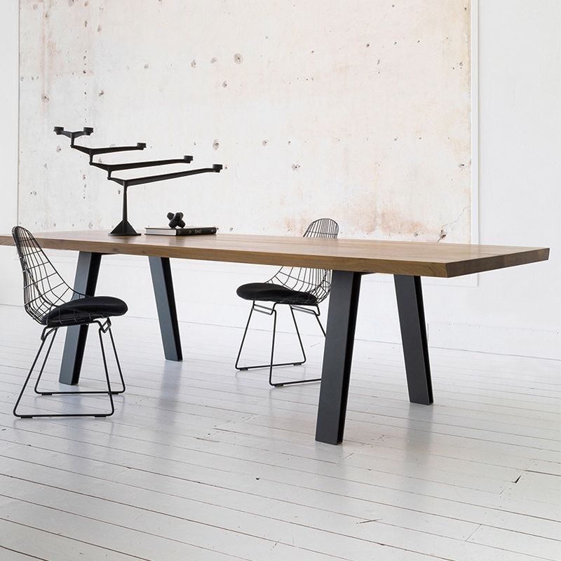 Escritorio de escritura de oficina en casa rectangular escritorio de oficina de madera maciza industrial con patas de metal