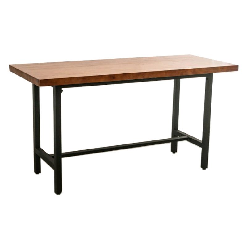 Wood Top Bar Dining Table Traditional Luxury Rectangle Bar Table with Trestle Base Clearhalo 'Bar Furniture' 'Bar Tables' 'bar_tables' 'furn' 'furn_bar_tables' 'Furniture' 'furniture_bar_tables' 'Kitchen & Dining Furniture' 1200x1200_86f4fb91-97a9-425d-9fcc-d92d7aaccc84
