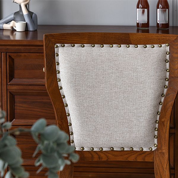 Moderne zijstoel gestoffeerde eetkamerstoelen met een houten basis voor eetkamer