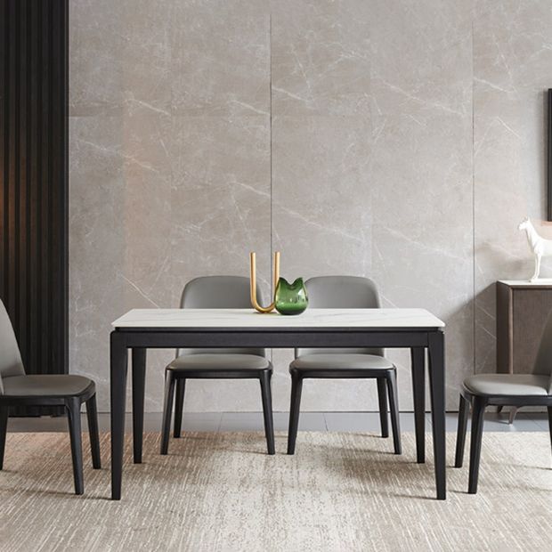 Modern Style Home Sintered Stone Dining Table Rectangle Shape Table with 4 Legs Base Clearhalo ' dining_table' 'Dining Tables & Seating' 'Dining Tables' 'furn' 'furn_dining_table' 'Furniture' 'furniture_dining_table' 'Kitchen & Dining Furniture' 'kitchen&dining_furn' 'kitchen' 'kitchen_dining_table' 1200x1200_86f63611-84c6-4894-9ba6-85a1411fc4de