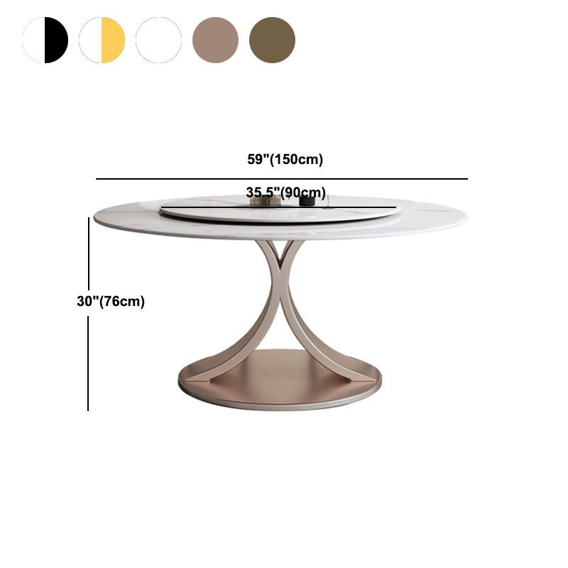 Modern Round Pedestal Dining Table Sintered Stone Home Convertible Dining Table Clearhalo 'Dining Tables & Seating' 'Dining Tables' 'dining_table' 'furn' 'furn_dining_table' 'Furniture' 'furniture_dining_table' 'Kitchen & Dining Furniture' 'kitchen' 'kitchen_dining_table' 1200x1200_86f652f4-62d3-42ed-8e62-0455c03bb3d0