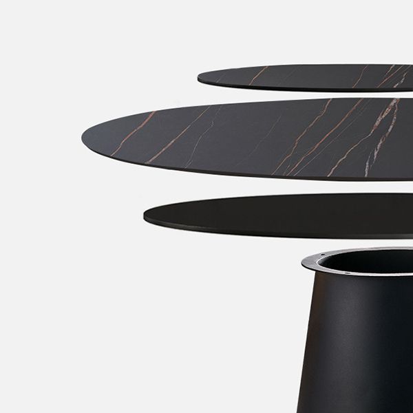 Round Sintered Stone Dining Table Modern Furniture with Pedestal Base for Home Clearhalo 'Dining Tables & Seating' 'Dining Tables' 'dining_table' 'furn' 'furn_dining_table' 'Furniture' 'Kitchen & Dining Furniture' 1200x1200_86f6b988-b521-4283-ae78-5ba2b5fc8deb