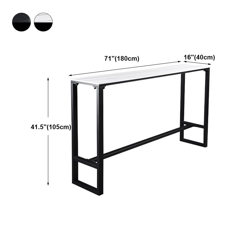Industrial Rectangle Top Counter Table Stone Top 42-inch Height Table for Coffee Shop Clearhalo 'Bar Furniture' 'Bar Tables' 'bar_tables' 'furn' 'furn_bar_tables' 'Furniture' 'furniture_bar_tables' 'Kitchen & Dining Furniture' 1200x1200_86f7c9f6-5127-48e7-bfb9-8366f1dc5cb8
