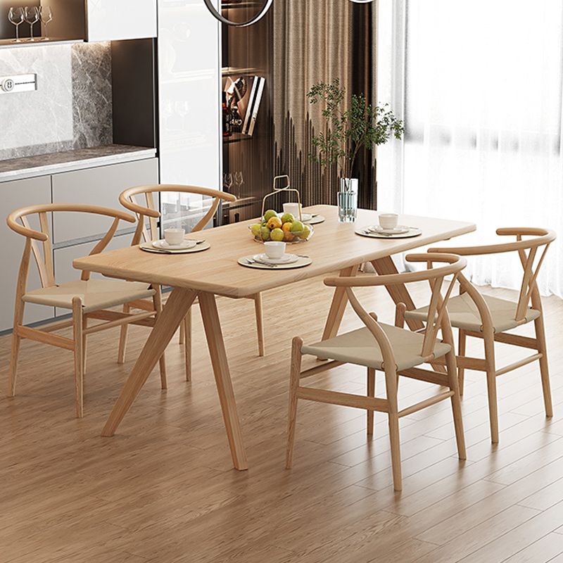 Modern 1/4/5 Pieces Dining Set Rectangle Pine Wood Dining Table for Kitchen Clearhalo 'Dining Room Sets' 'Dining Tables & Seating' 'dining_room_set' 'furn' 'furn_dining_room_set' 'Furniture' 'furniture_dining_room_set' 'Kitchen & Dining Furniture' 1200x1200_86f82580-f208-4a36-9d31-83f30a53d0fd