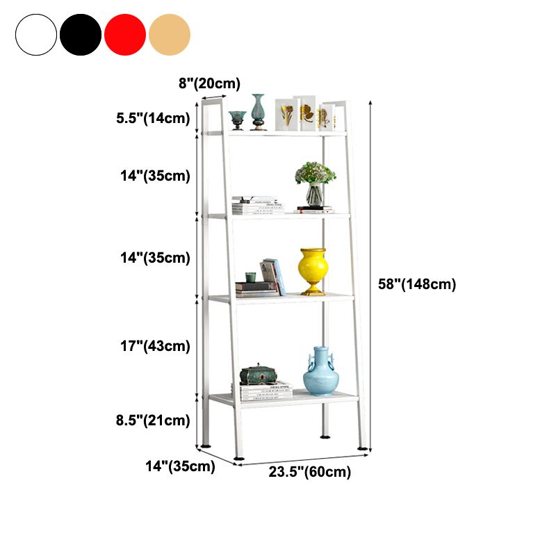 Modern Style Ladder Bookshelf Open Back Metal Bookcase for Home Clearhalo 'Bookcases' 'furn' 'furn_bookcases' 'Furniture' 'Office Furniture' 1200x1200_86f8b7ab-714d-4b2c-a9f7-c744056dbe2a