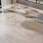 Glam Stone Writing Desk 29.53 "großer Büroschreibtisch mit Eisenbeinen