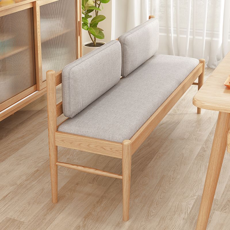 Contemporary Solid Wood Bench Cushioned Backrest Seating Bench with 4 Legs Clearhalo 'Benches' 'Chairs & Seating' 'furn' 'furn_benches' 'Furniture' 'Living Room Furniture' 1200x1200_86fa7465-93b0-4eca-be9e-d681ab29cfcd