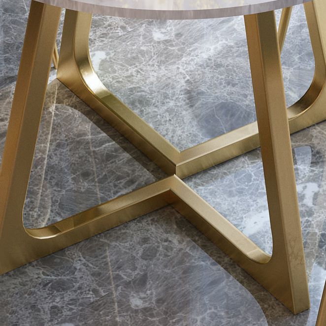 Pièces modernes 1/2/5 Pièces à manger Table à manger en pierre ronde pour balcon