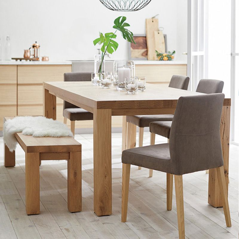 Rectangle 4 Legs Dining Table Modern Style Pine Wood Table for Kitchen Clearhalo 'Dining Tables & Seating' 'Dining Tables' 'dining_table' 'furn' 'furn_dining_table' 'Furniture' 'Kitchen & Dining Furniture' 1200x1200_86fdabf2-947c-4f2c-8dbb-88aefdefbfff