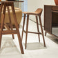 Taburete de barra de madera maciza interior taburete de sala de estar con reposapiés