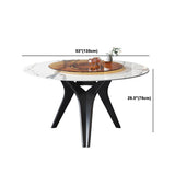 Solid Wood Frame Dining Room Set 1/2/5/7 Pcs Round Dining Table with Armless Chairs