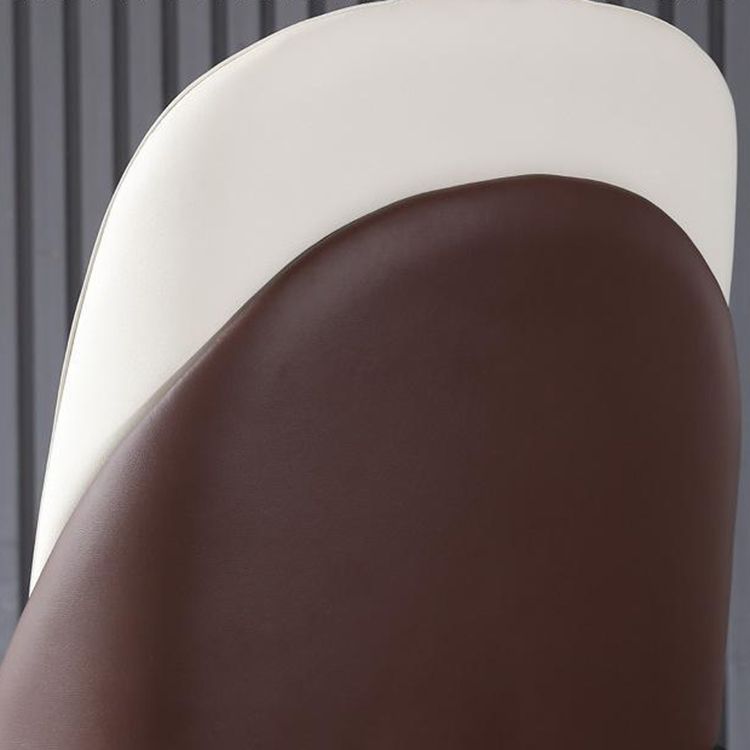 Glam -stijl lederen zijkant houten frame binnen eetkamerstoel