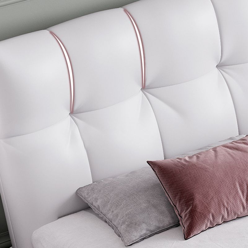 Grey Upholstered Tufted Bed Frame Glam Faux Leather Standard Bed Clearhalo 'Bedroom Furniture' 'Beds' 'furn' 'furn_beds' 'Furniture' 1200x1200_8702a825-8ffe-40a5-9c09-823f671d9382