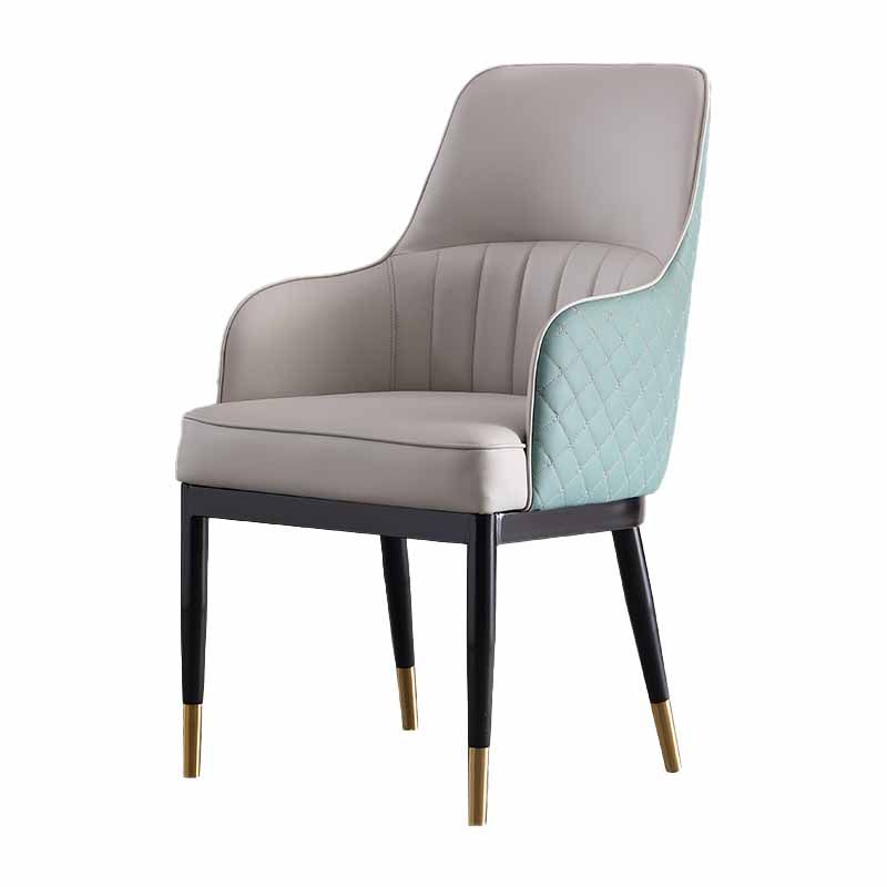 Minimalist Solid Back Arm Side Chairs Upholstered Leather Dining Chair Clearhalo ' kitchen&dining_furn' 'Dining Chairs' 'Dining Tables & Seating' 'dining_chair' 'furn' 'furn_dining_chair' 'Furniture' 'furniture_dining_chair' 'Kitchen & Dining Furniture' 'kitchen' 1200x1200_87034cda-3d88-4839-bfae-4acd9b837827