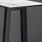 Rectangle Stone Black Metal Bar Height Table Industrial Double Pedestal Bar Table Clearhalo 'Bar Furniture' 'Bar Tables' 'bar_tables' 'furn' 'furn_bar_tables' 'Furniture' 'Kitchen & Dining Furniture' 1200x1200_870395e5-a980-4971-acae-a76989fb4d80