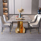 Metal Traditional Luxury Rectangle Table Grey Sintered Stone Indoor Table with Pedestal Clearhalo ' dining_table' 'Dining Tables & Seating' 'Dining Tables' 'furn' 'furn_dining_table' 'Furniture' 'furniture_dining_table' 'Kitchen & Dining Furniture' 'kitchen&dining_furn' 'kitchen' 'kitchen_dining_table' 1200x1200_870431db-f37c-4d22-b67f-6da4f6da161f