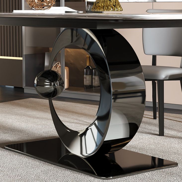 Rectangle Dining Room Table Pedestal Dinner Room Kitchen Table Clearhalo 'Dining Tables & Seating' 'Dining Tables' 'dining_table' 'furn' 'furn_dining_table' 'Furniture' 'Kitchen & Dining Furniture' 1200x1200_87043a26-3a66-424d-8dfc-e54bd0f40f1b