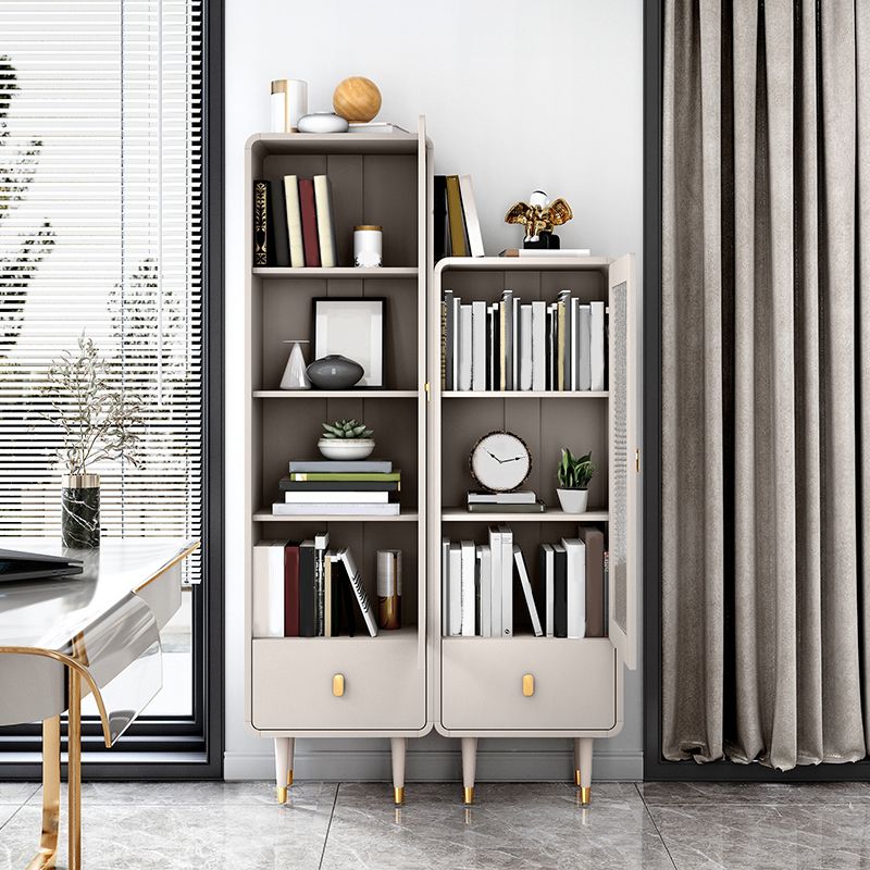 Modern Standard Bookcase Closed Back Bookshelf with Drawer and Door Clearhalo 'Bookcases' 'furn' 'furn_bookcases' 'Furniture' 'furniture_bookcases' 'kitchen' 'kitchen_bookcases' 'Living Room Furniture' 'Office Furniture' 1200x1200_870441ee-543f-491e-825d-2d0a097d8a80