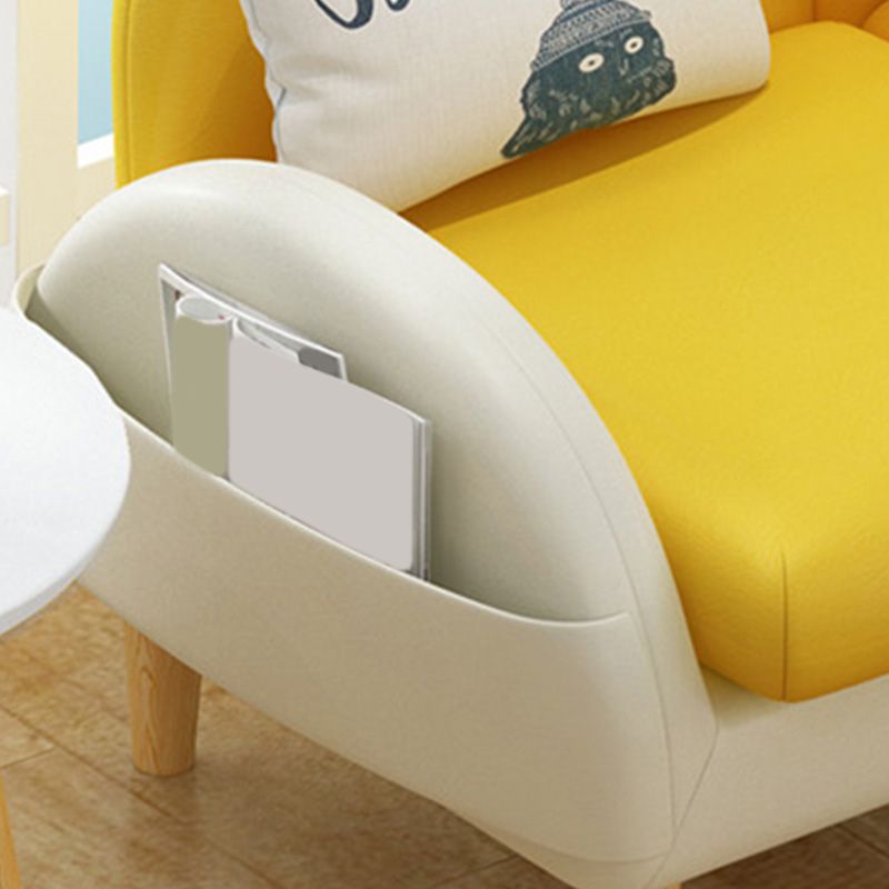 Faux Leather Arm Chair Pillow Back Accent Chair, 23.62" W √ó 25.59" L √ó 25.59" H Clearhalo 'Accent Chairs' 'accent_chairs' 'Chairs & Seating' 'furn' 'furn_accent_chairs' 'Furniture' 'Living Room Furniture' 1200x1200_8705849e-f8e6-43ce-b966-3146179a21f3