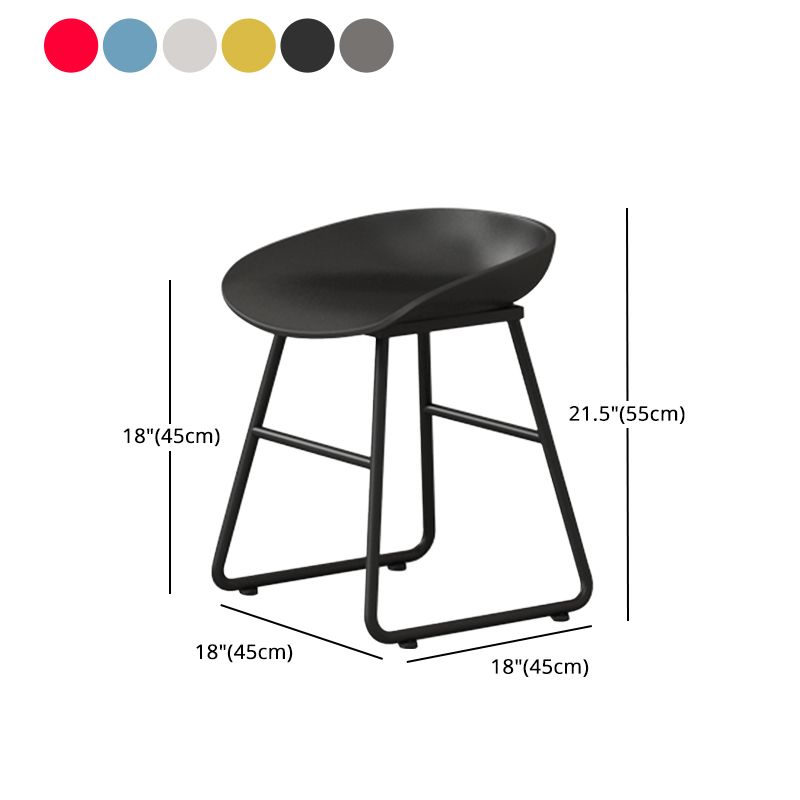 Contemporary Bucket Counter Bar Stool Armless Plastic Bar Stool with Footrest, Iron Base Clearhalo 'Bar Furniture' 'Bar Stools' 'bar_stools' 'furn' 'furn_bar_stools' 'furniture_bar_stools' 'Kitchen & Dining Furniture' 'kitchen&dining_furn' 'kitchen' 'kitchen_furn' Furniture' 1200x1200_8705ce57-badb-4574-8f77-55a675cf0d74