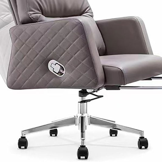 Gray Leather Managers Chair Contemporary Padded Arms Swivel Office Chair Clearhalo 'furn' 'furn_office_chair' 'Furniture' 'Office Chairs' 'Office Furniture' 'office_chair' 1200x1200_8705f49b-8a1a-43ae-b71e-b276230307c2